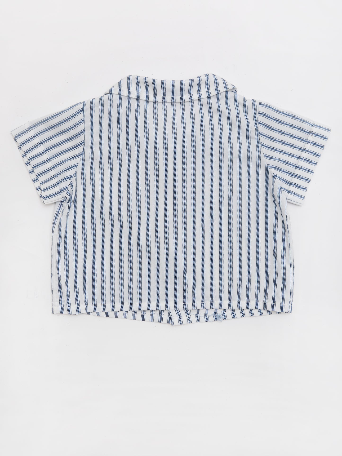 Stripe Blue & White Peter Pan Collar Shirt // 9-12 Months