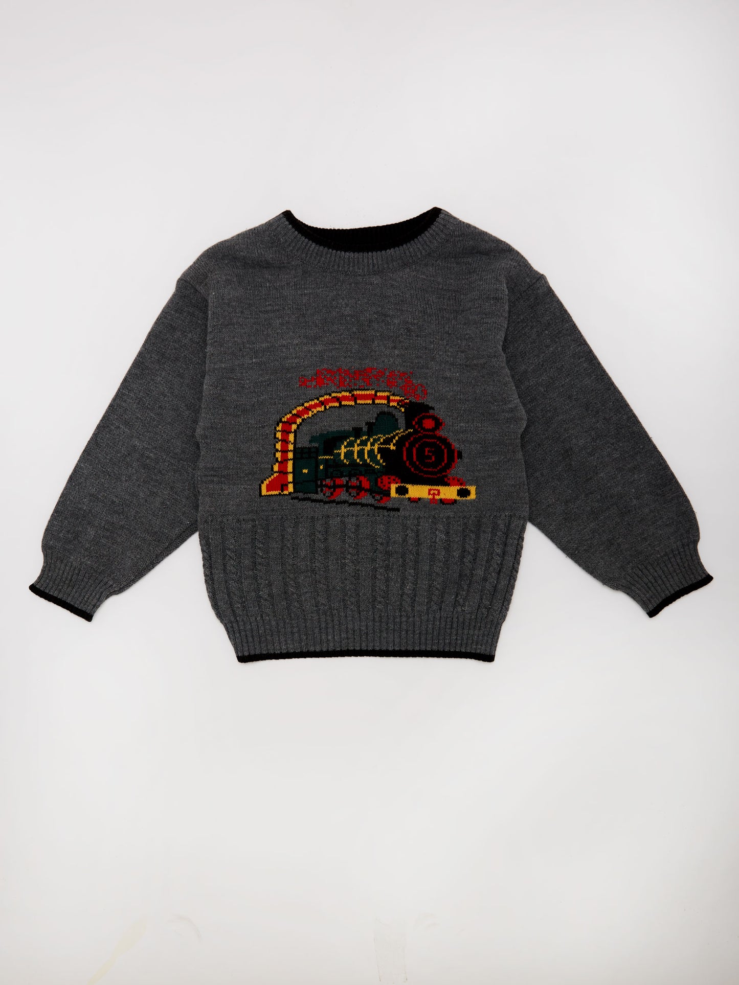 Grey Train Knit Jumper // 8 Years