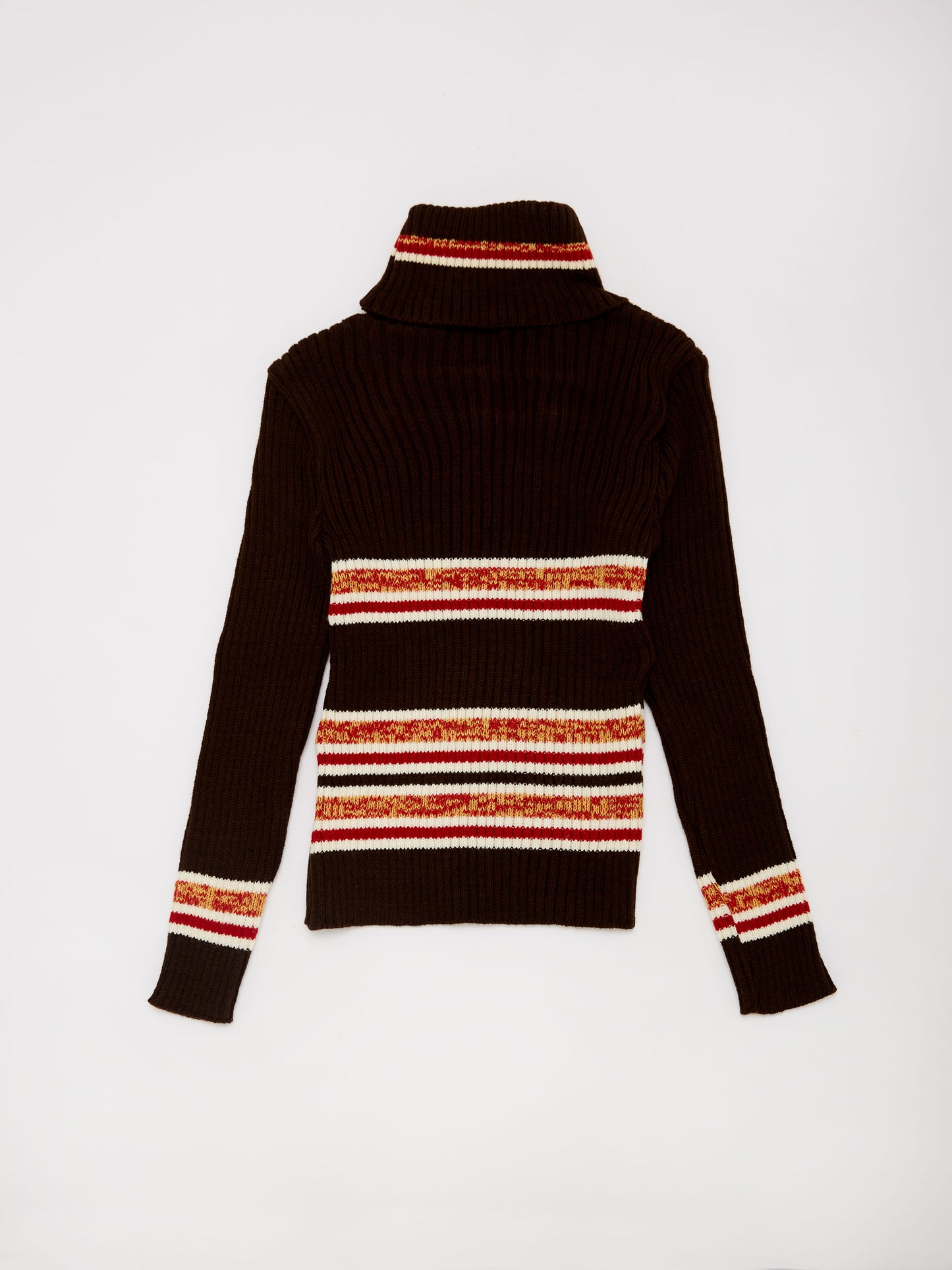 Stripe Orange & Brown Knit Roll Neck // 6-7 Years