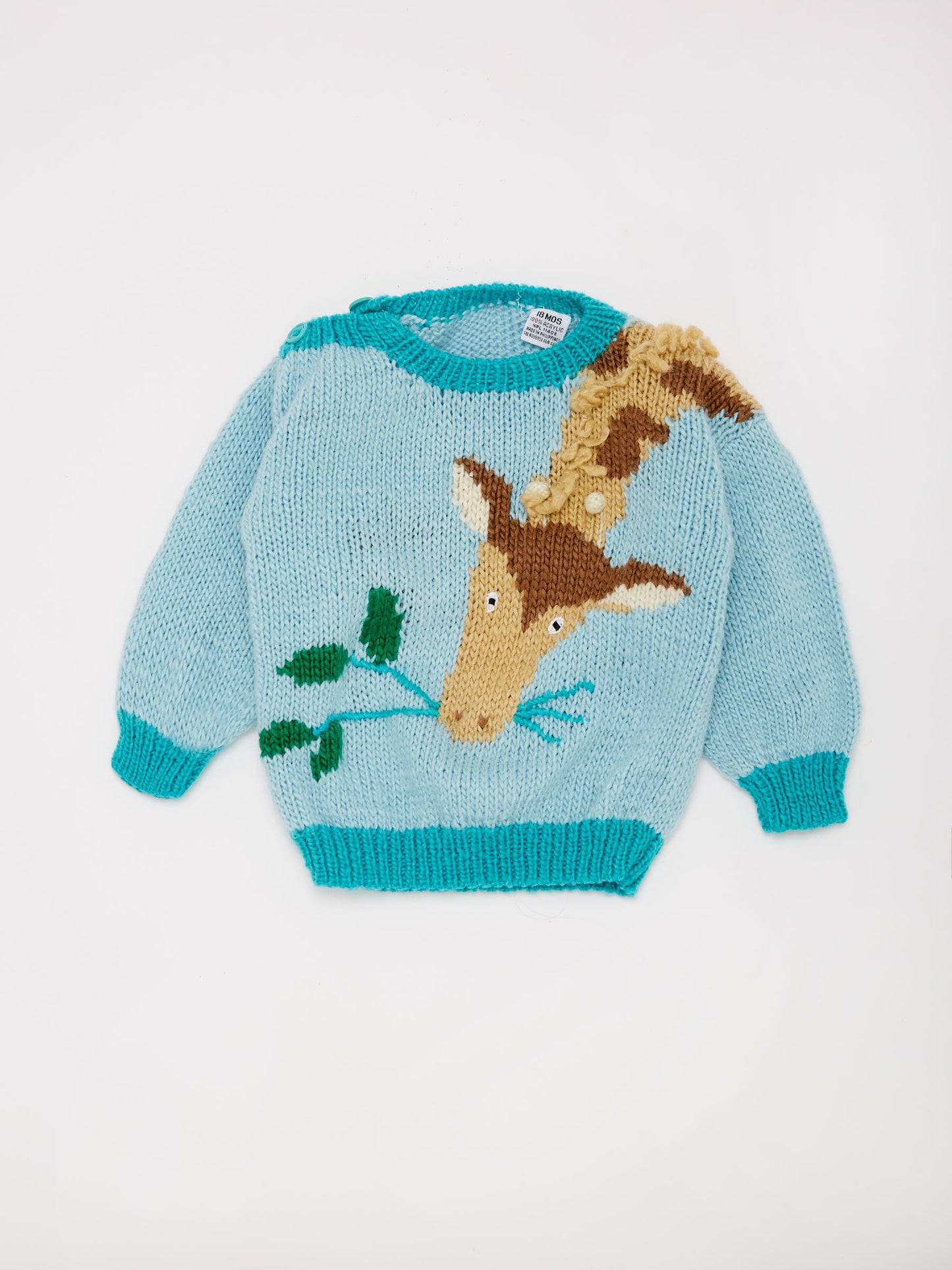 Giraffe Knit Blue Jumper // 12-18 Months