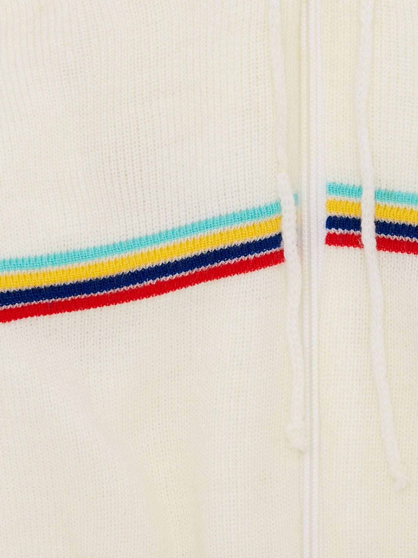 COLLEGIATE Rainbow White Knit Zip Cardigan // 0-3 Months