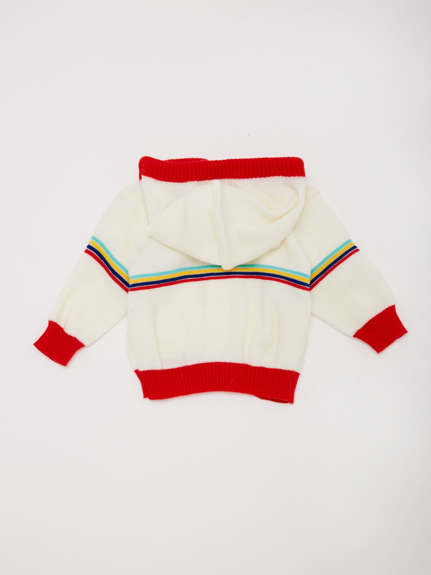 COLLEGIATE Rainbow White Knit Zip Cardigan // 0-3 Months