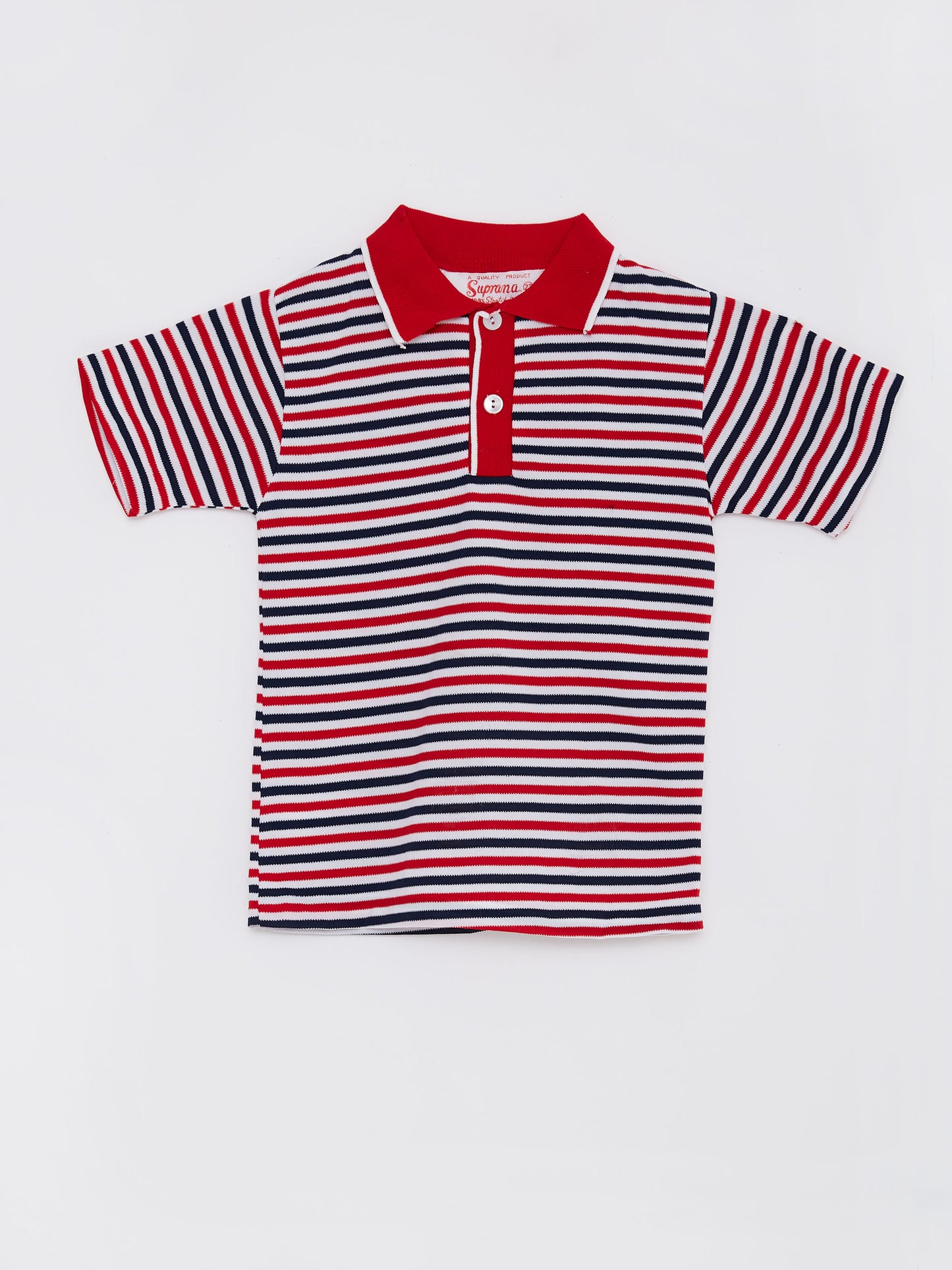 Red & Navy Stripe Polo T-Shirt // 2-3 / 4-5 / 5-6 Years