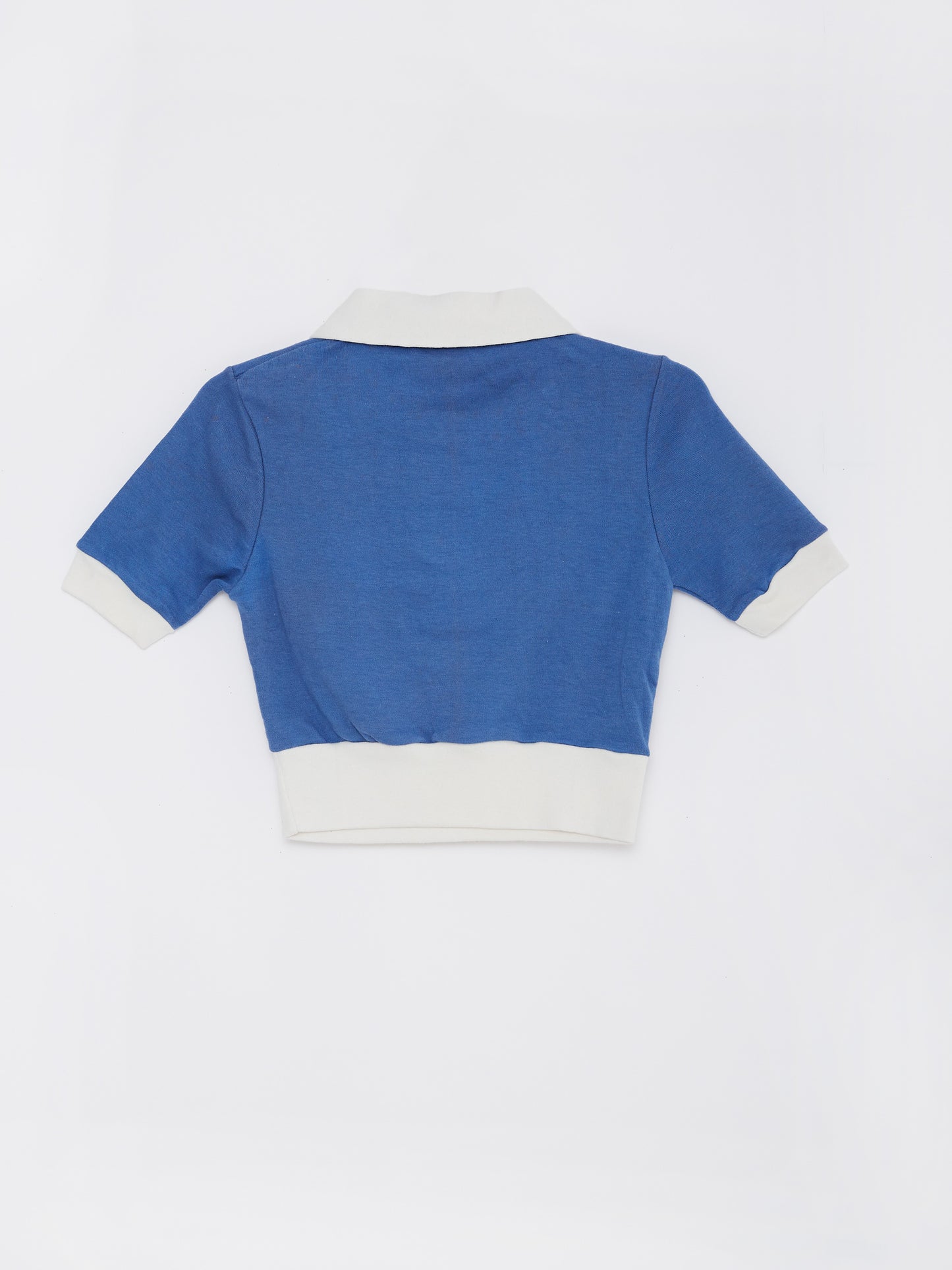 Contrast Collar Blue T-shirt // 1-2 Years