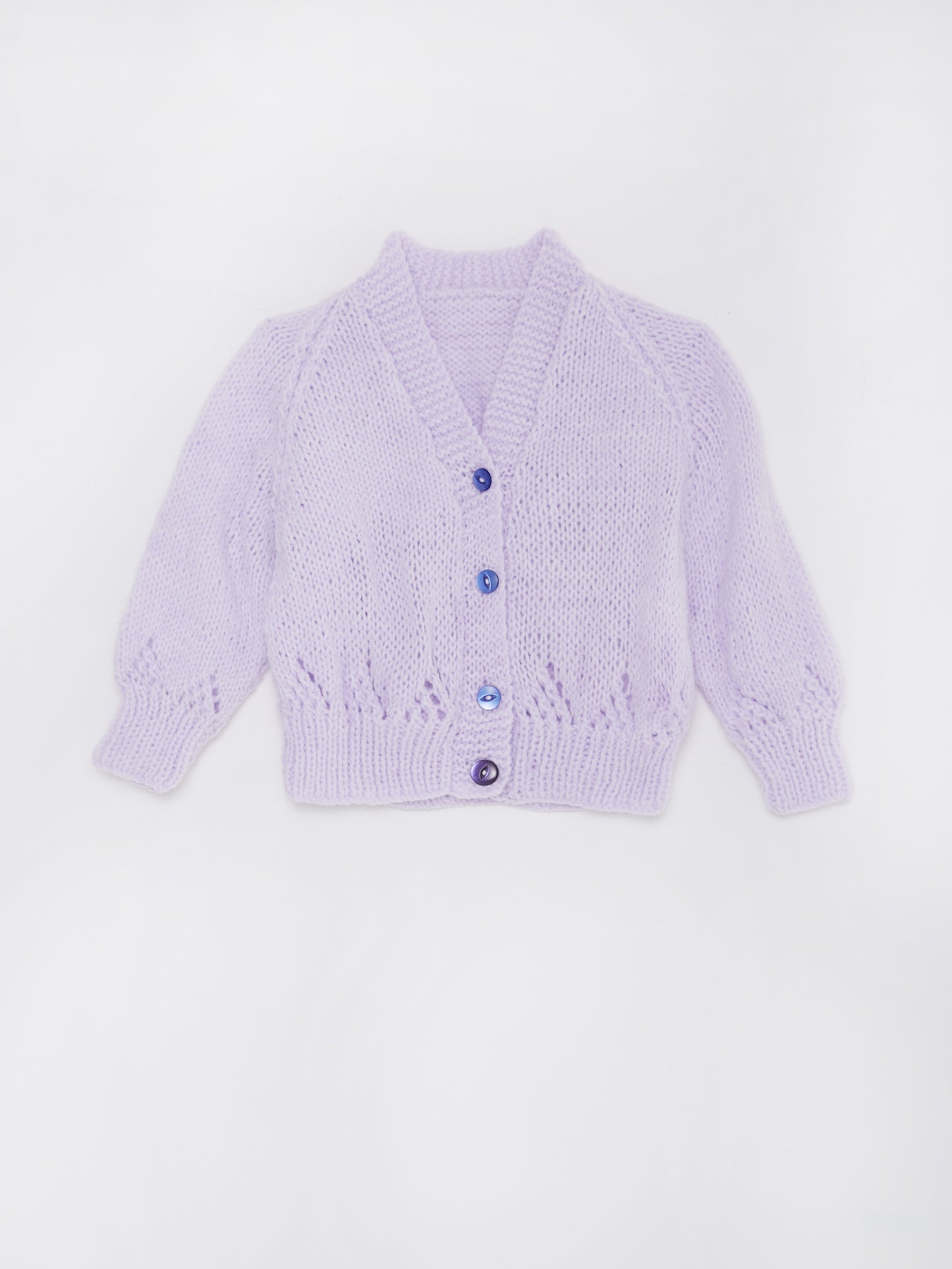 Lilac Knit Cardigan with Triangle Pattern // 12 Months