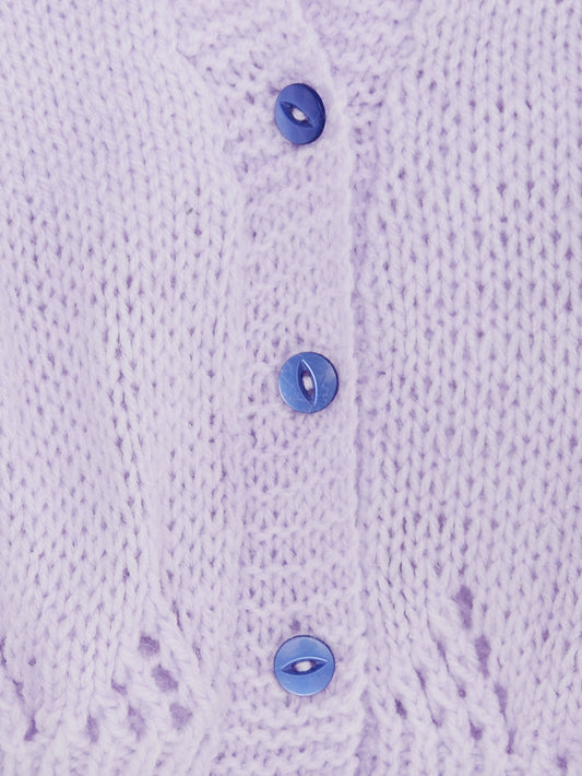 Lilac Knit Cardigan with Triangle Pattern // 12 Months