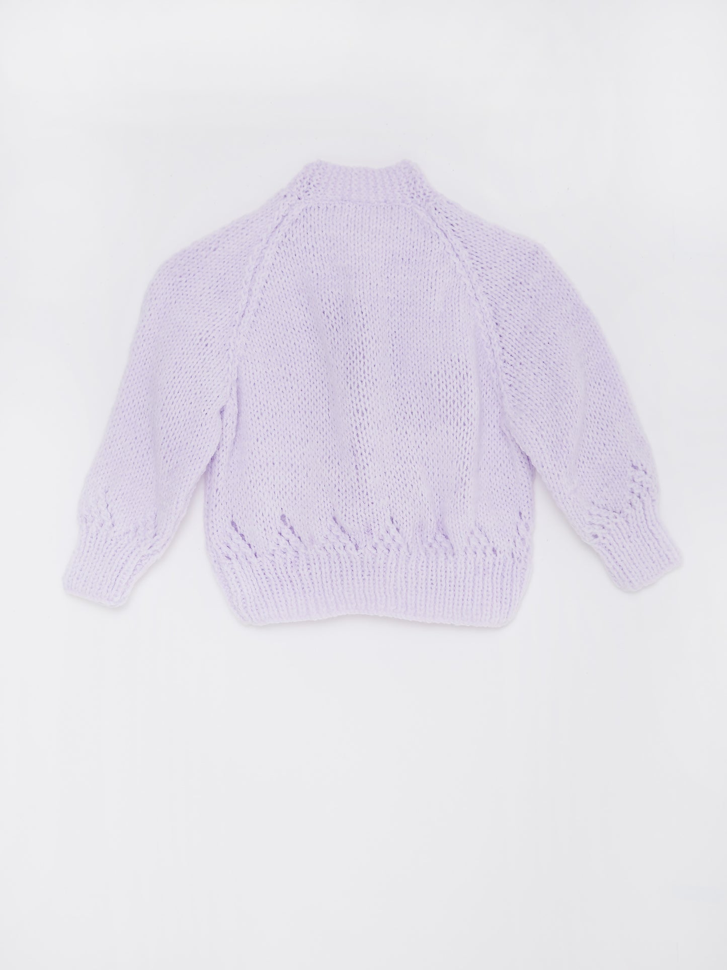 Lilac Knit Cardigan with Triangle Pattern // 12 Months