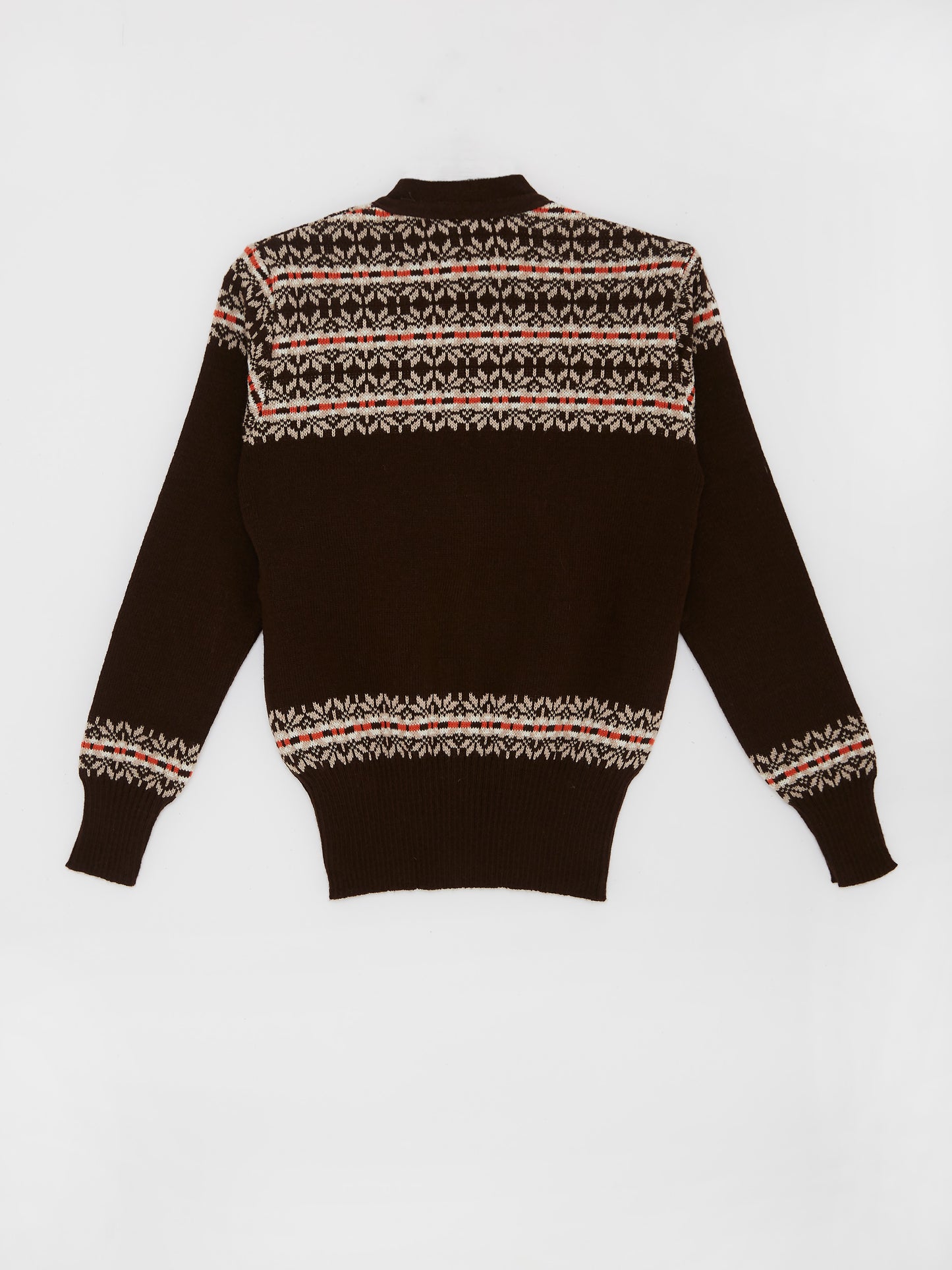 Brown Knitted Fairisle Cardigan // 8 Years