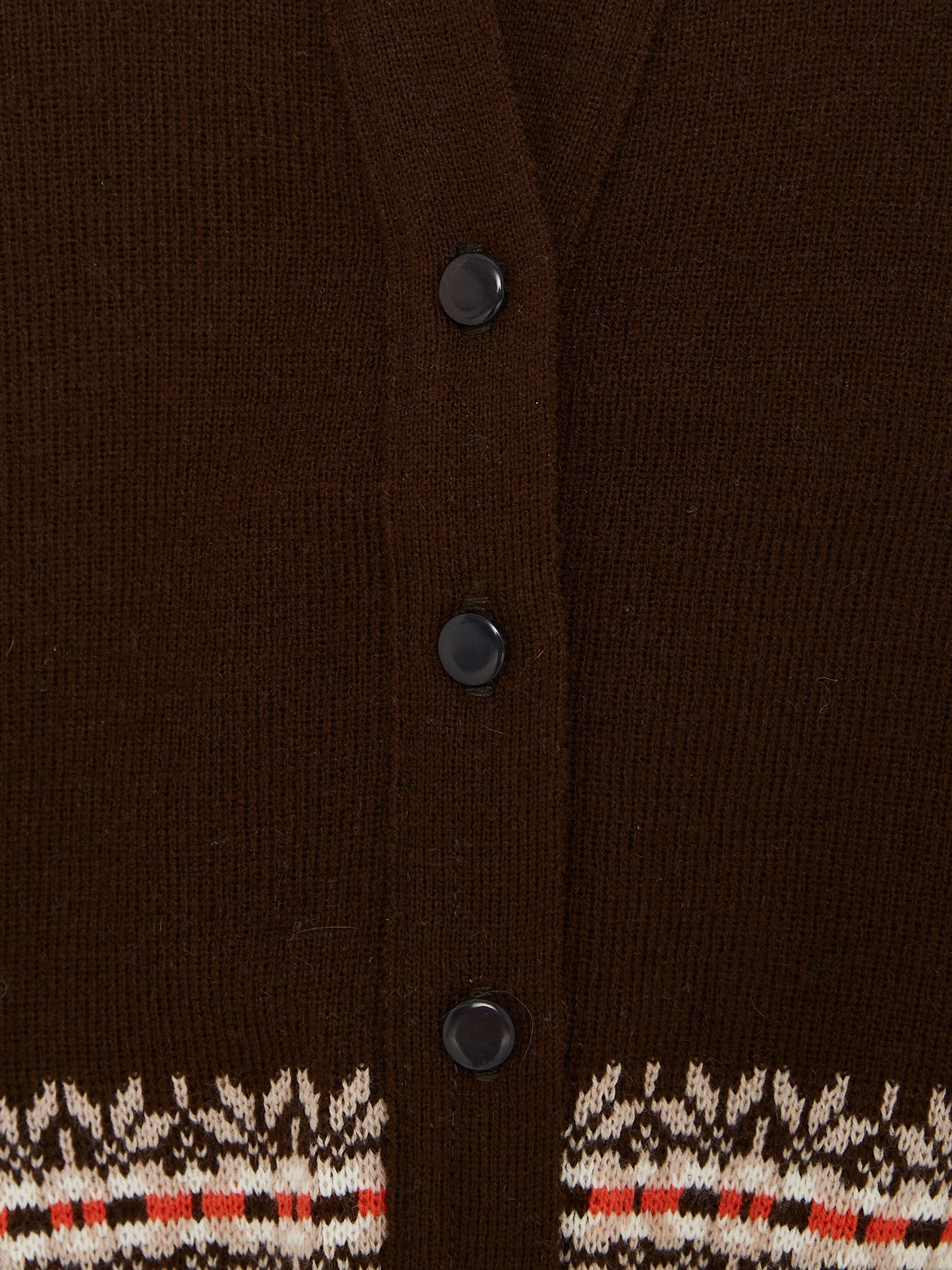 Brown Knitted Fairisle Cardigan // 8 Years