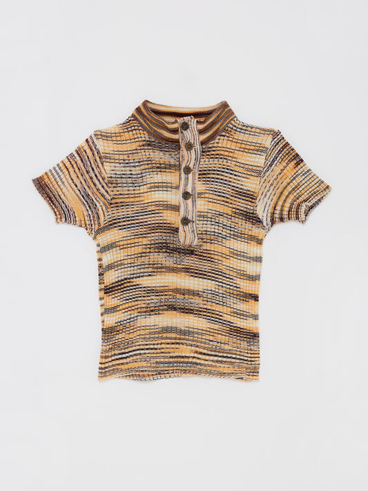 Knitted Button Down Ribbed T-Shirt // 4-5 Years