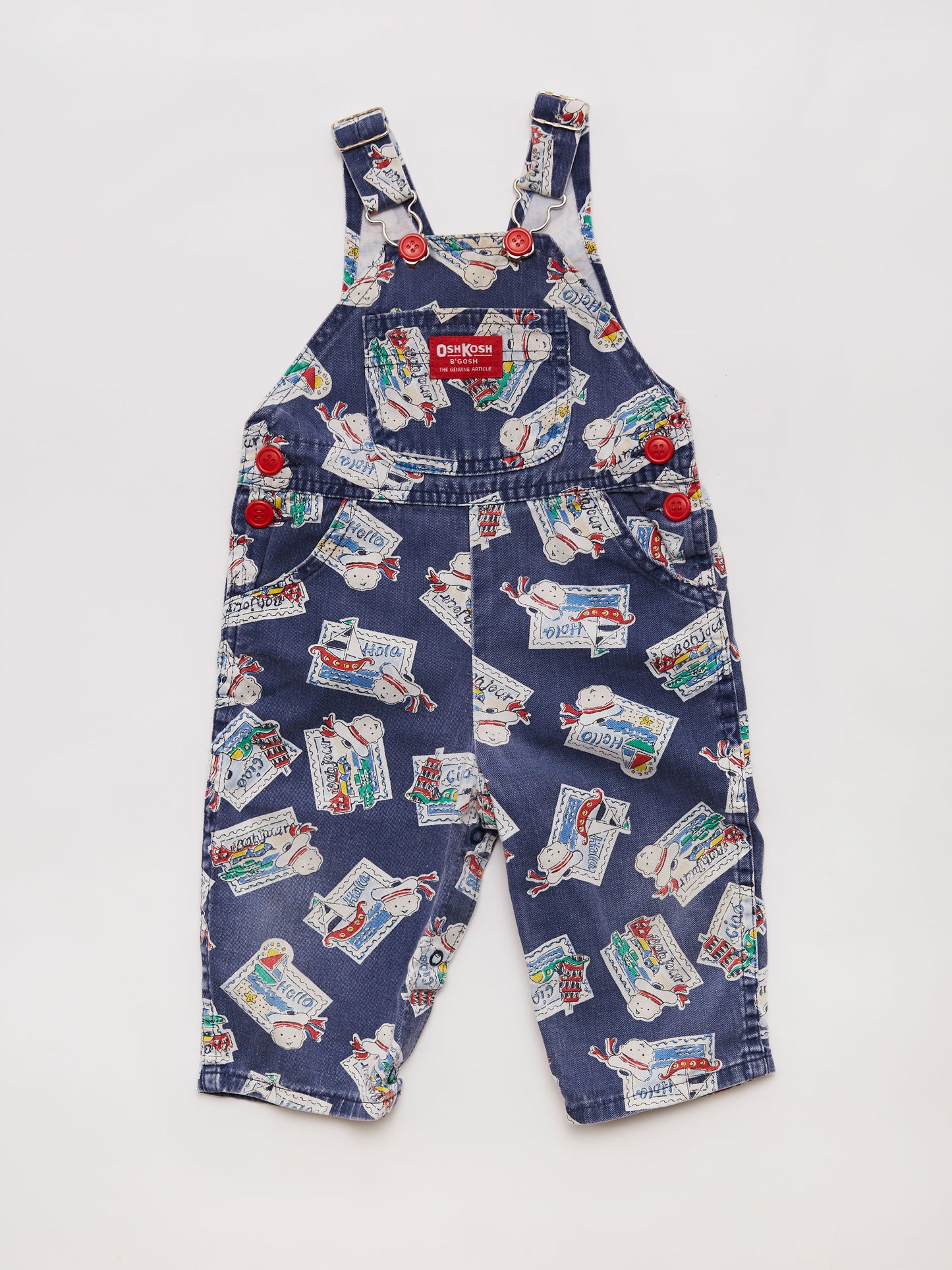 OshKosh Holiday Stamp Dungarees // 12 Months